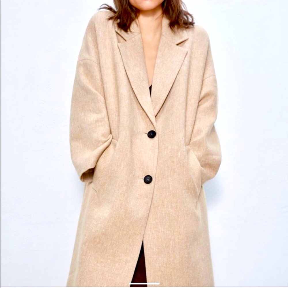 🆕✨ TAUPE BUTTONED RUSTIC COAT - Picture 4 of 11